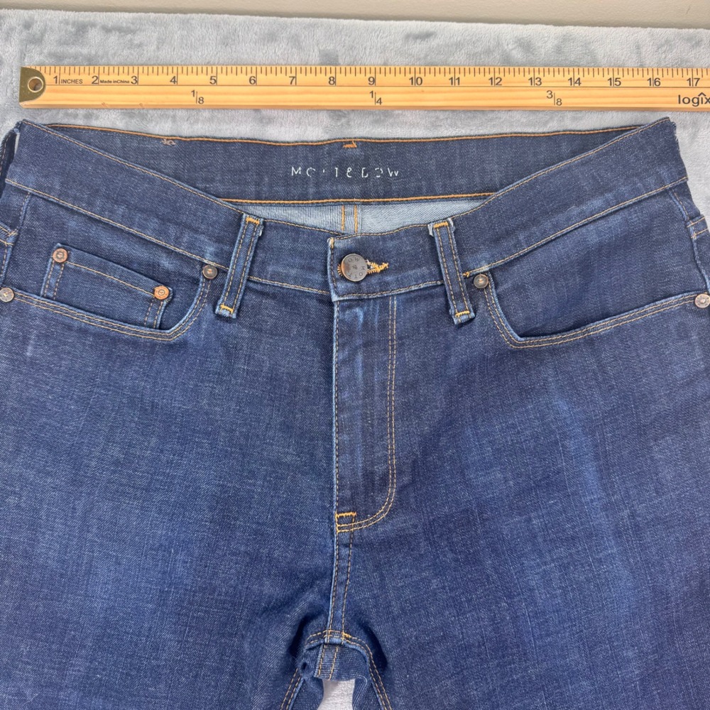 Mott & Bow Mens Straight Leg Dark Wash Denim Jeans Cotton Elastane Size 32 - Picture 3 of 10
